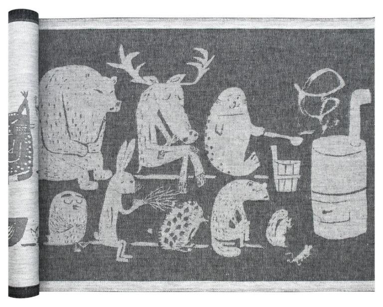 Lapuan-Kankurit-Sauna-Unterlage-elainten-sauna-schwarz-weiss